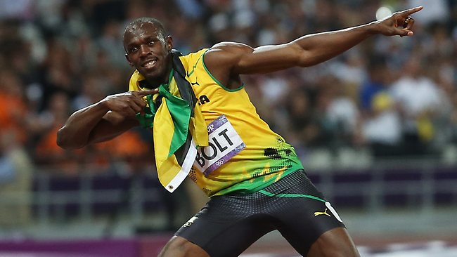 اولمپک 2012ء میں تین سونے کے تمغے جیتنے والے یوسین بولٹ عظیم کھلاڑیوں کی سرزمین جمیکا سے تعلق رکھتے ہیں (تصویر: Phil Hillyard)