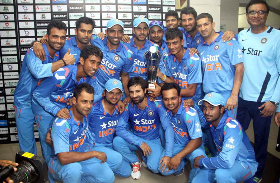 بھارت سیریز تو جیت گیا لیکن سیریز دونوں ٹیموں کے لیے سخت خفت کا باعث بنی ہے (تصویر: BCB)